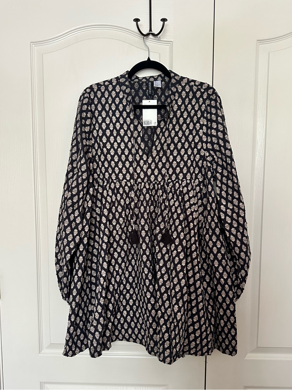 Divided Navy & Cream Dress